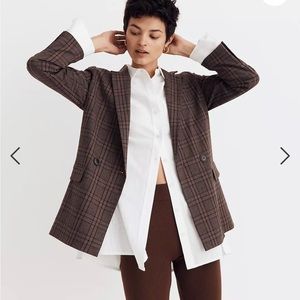 Madewell Caldwell Double-Breasted Blazer in Hedden Plaid size M